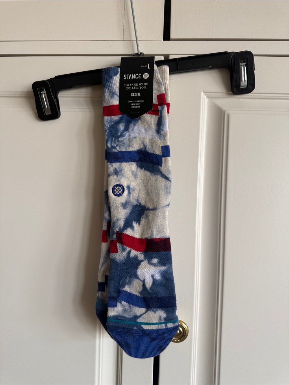 Stance Dwyane Wade Tie-Dye Crew Socks - Blue, White & Red Accents